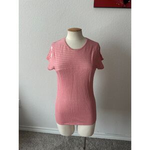 St. John Women's Pink T-shirt Wool Blouse NWT